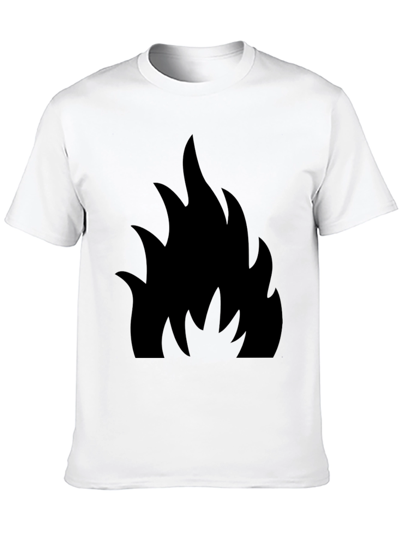Black T-Shirt with Bold Flame Design