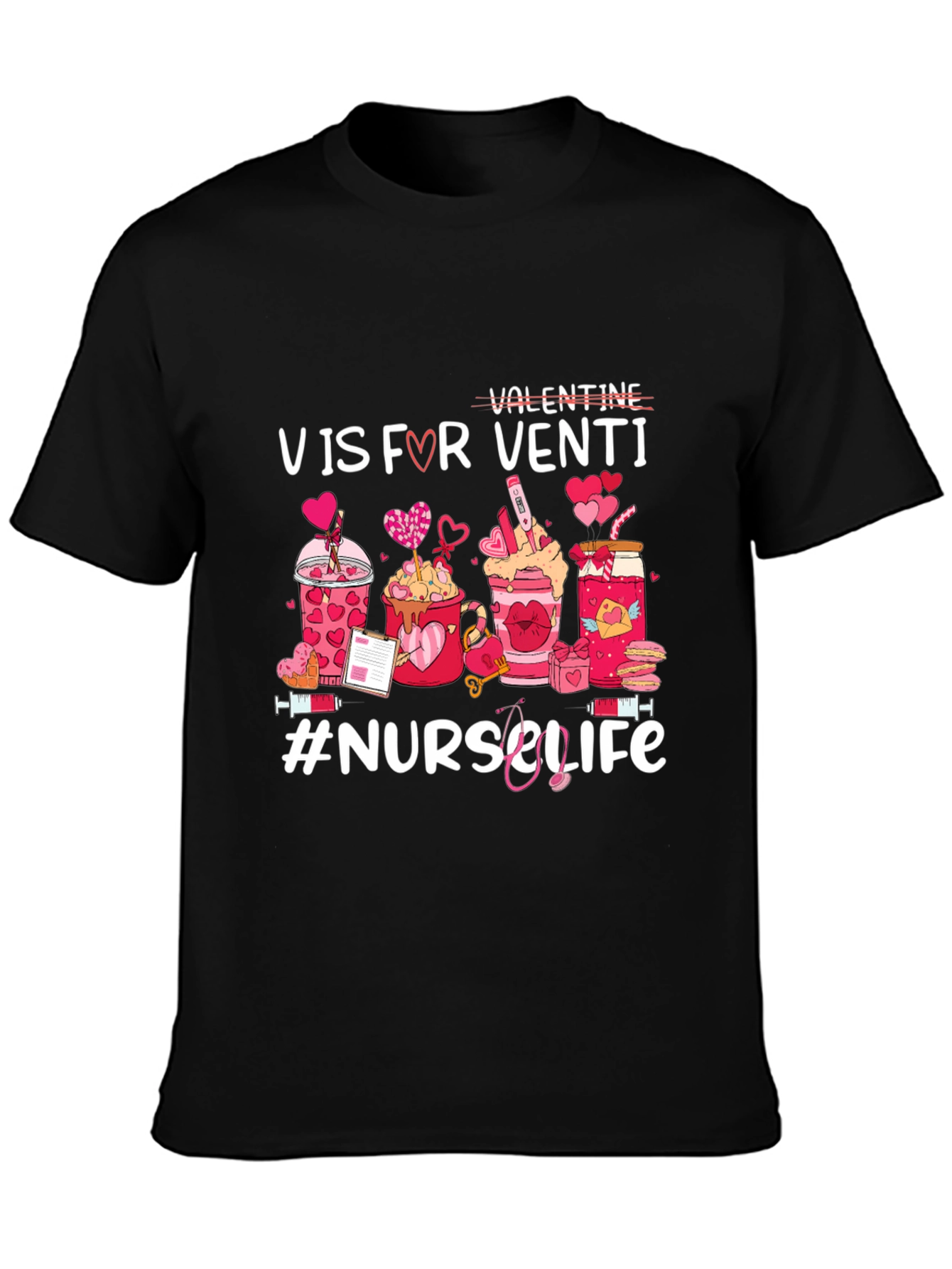 V is for Venti Nurse Life Valentines Day T-Shirt