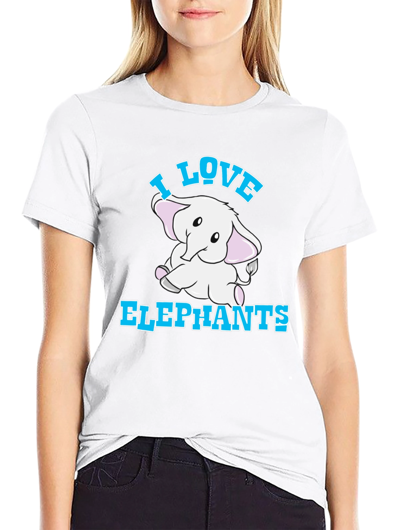 I Love Elephants Graphic T-Shirt