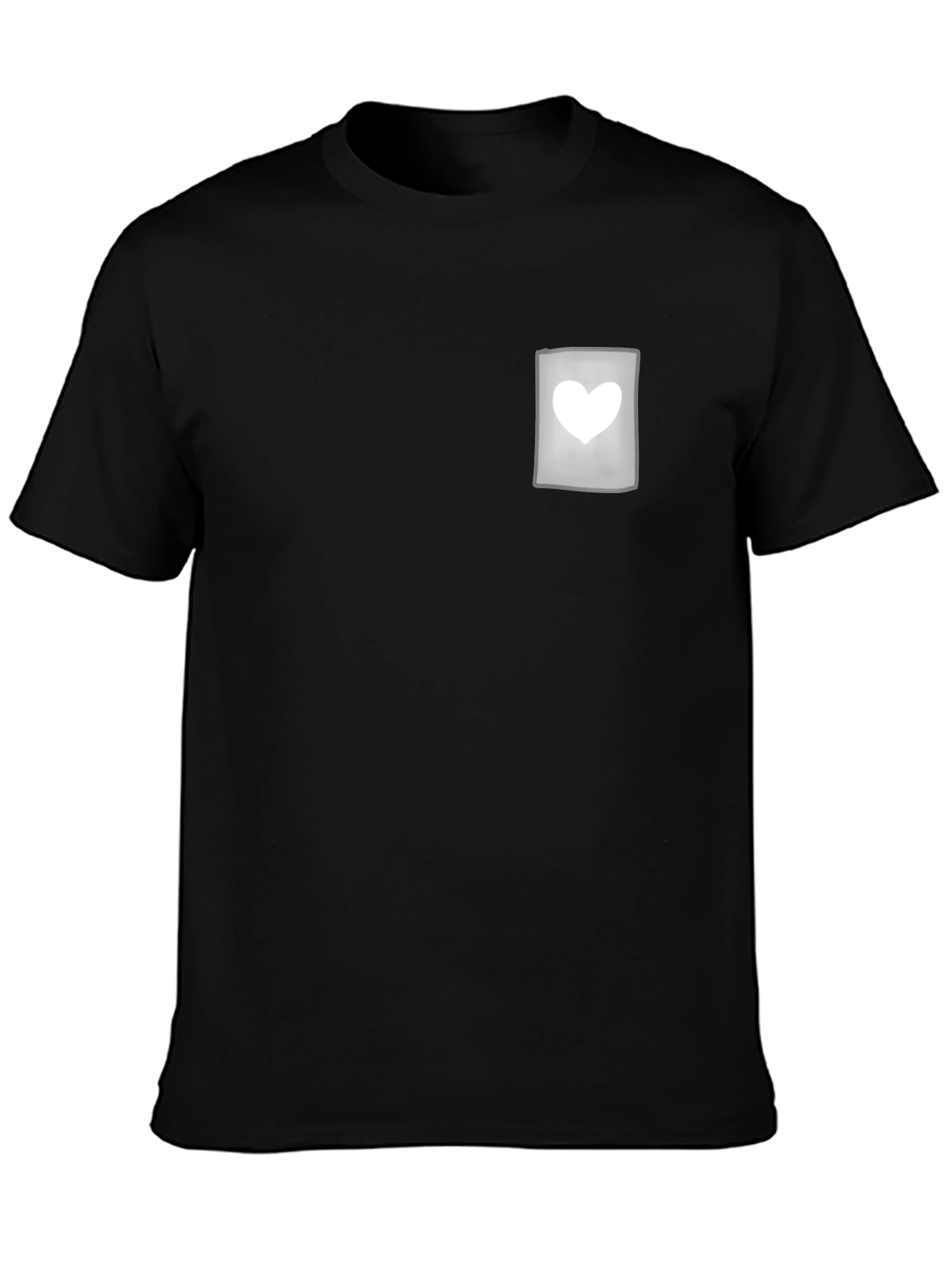 Black Tee with Heart Pocket