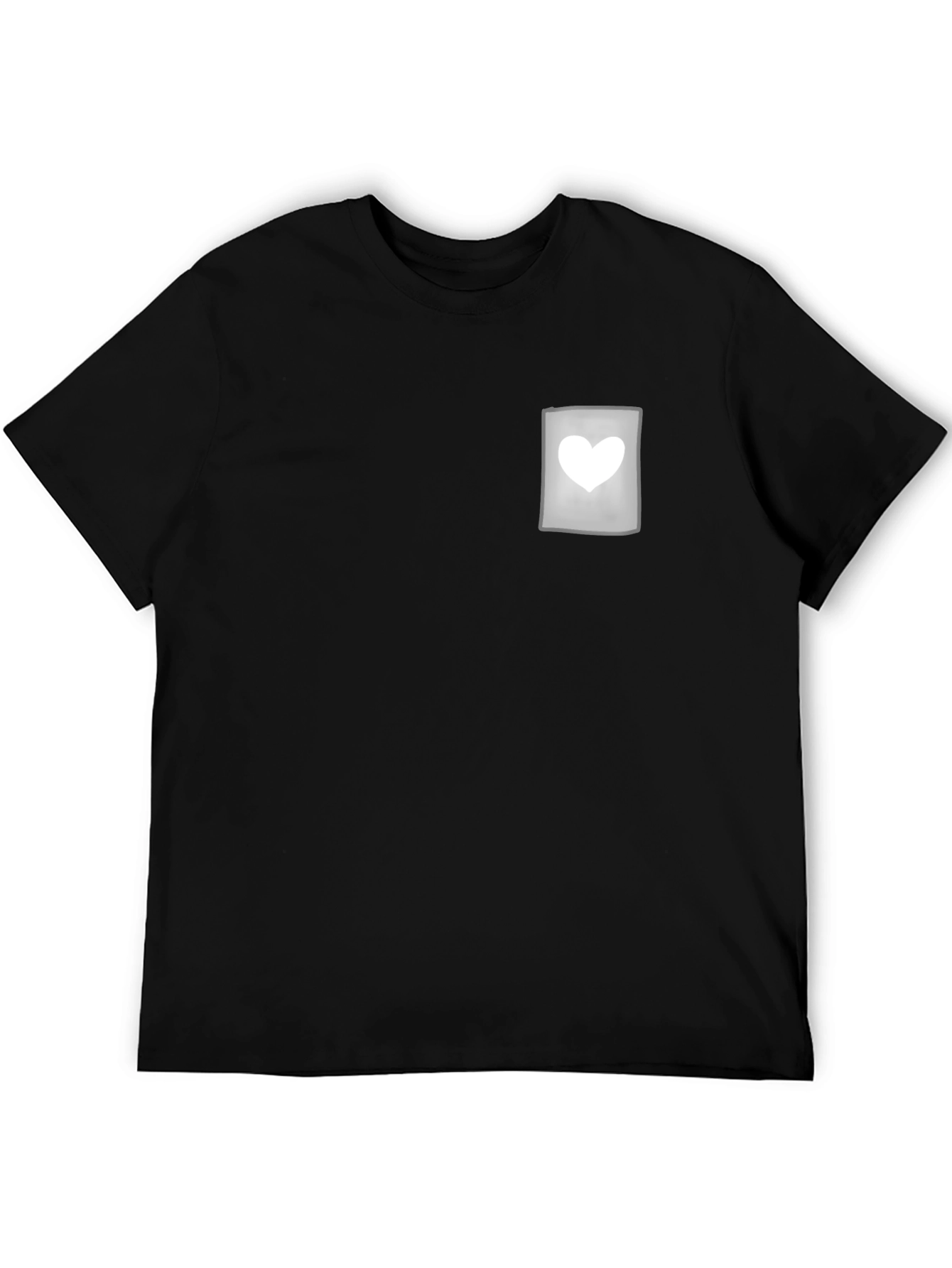 Black Tee with Heart Pocket