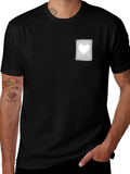 Black Tee with Heart Pocket