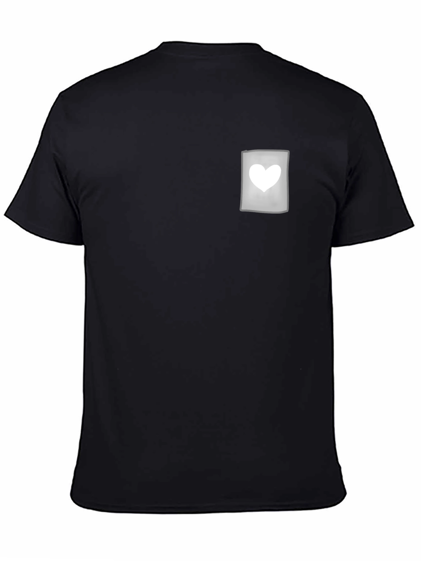 Black Tee with Heart Pocket