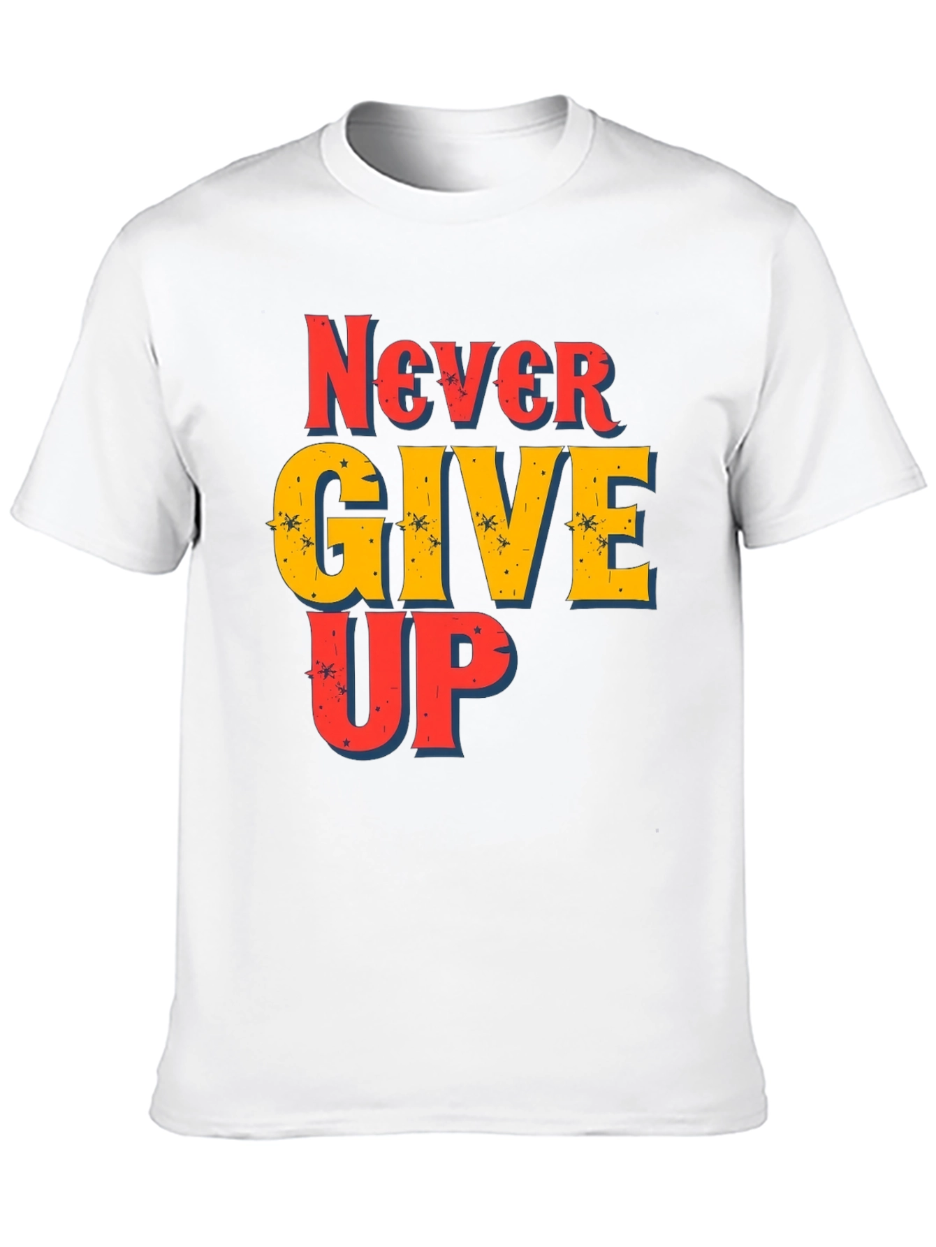 Never Give Up Graphic Print T-Shirt