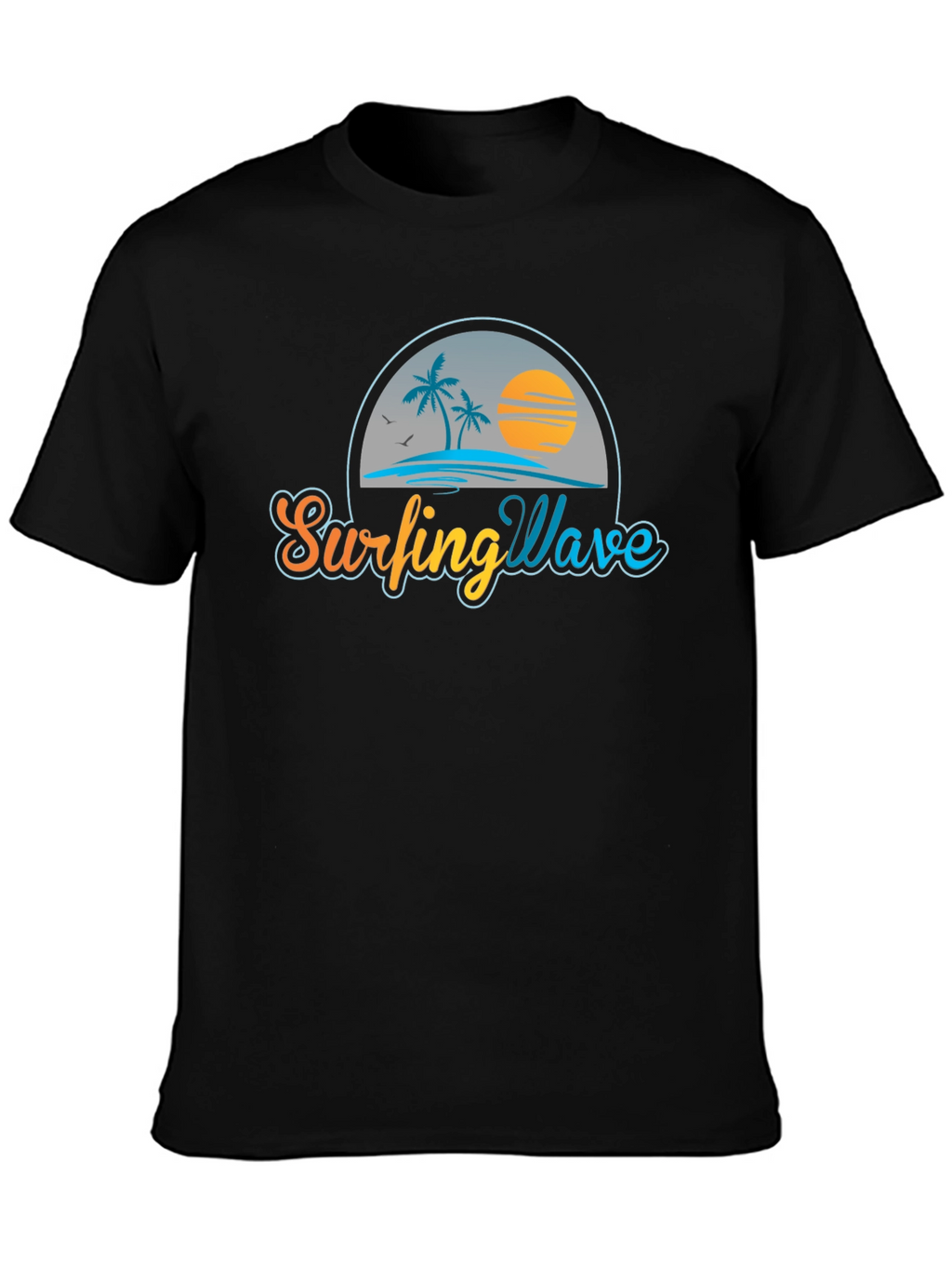 Surfing Wave Tee - Island Sunset Design