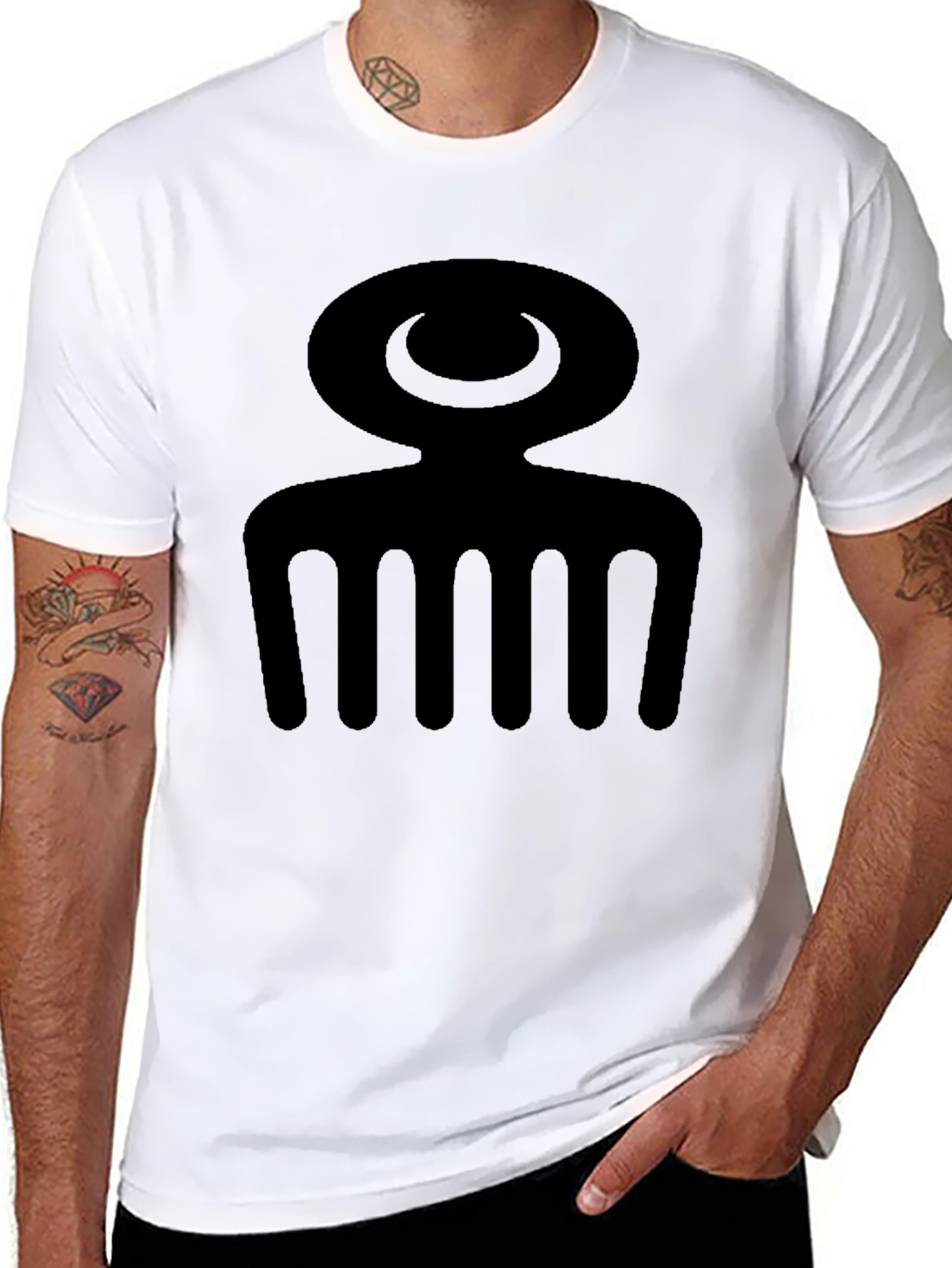 Black Adinkra Symbol T-Shirt