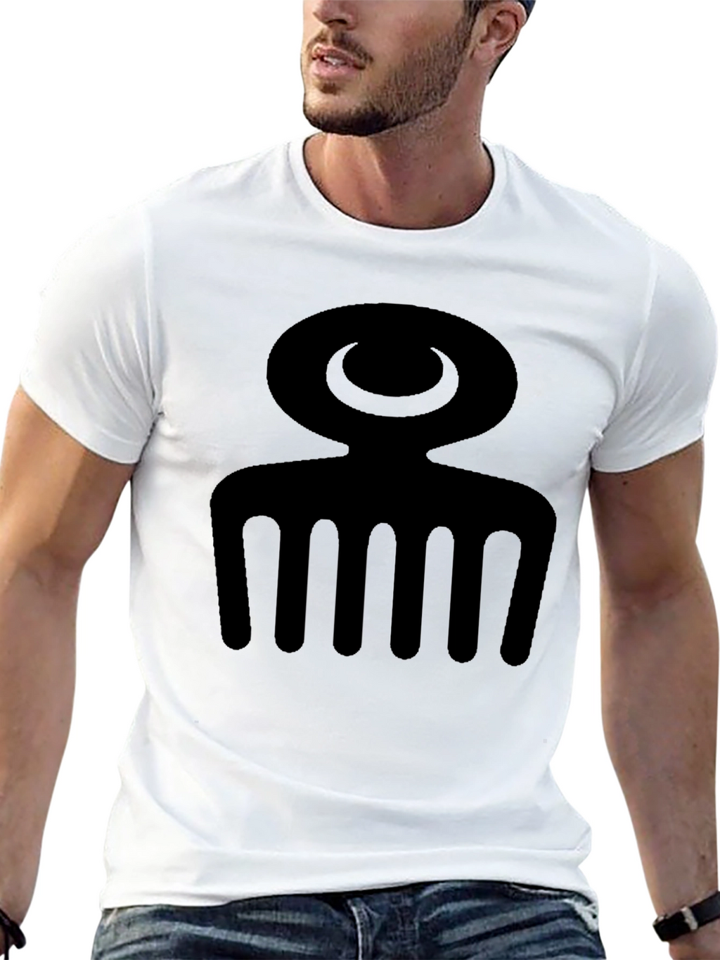 Black Adinkra Symbol T-Shirt