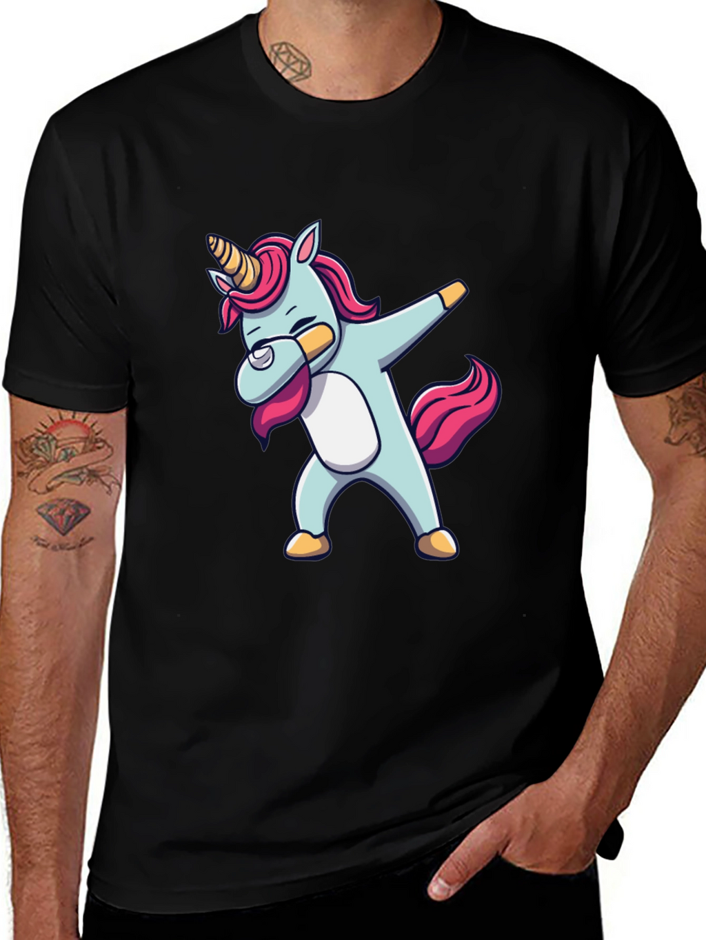 Unicorn Dab Black T-Shirt