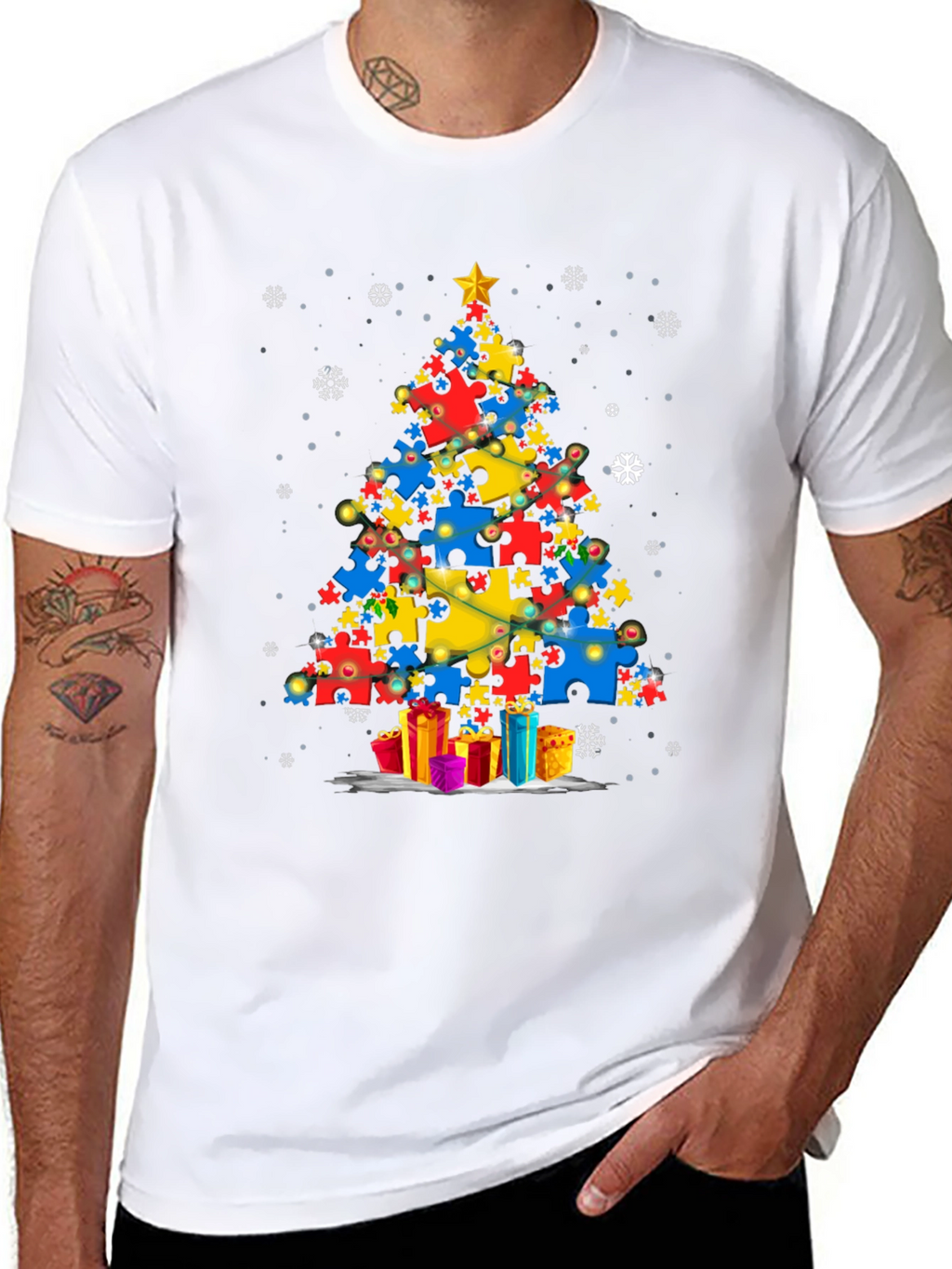 Autism Awareness Christmas Tree T-Shirt