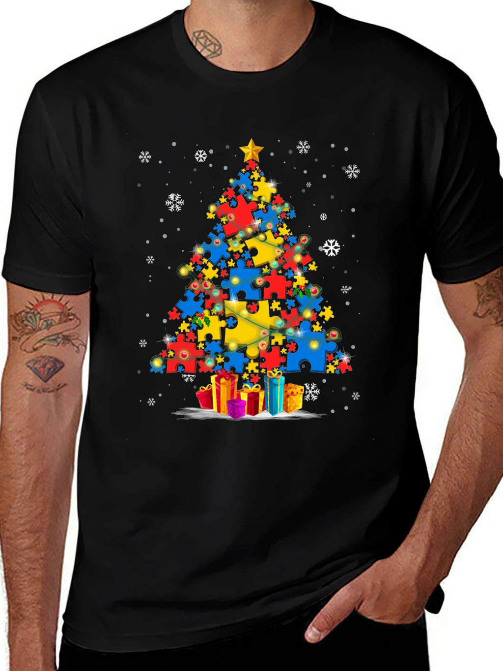 Autism Awareness Christmas Tree T-Shirt