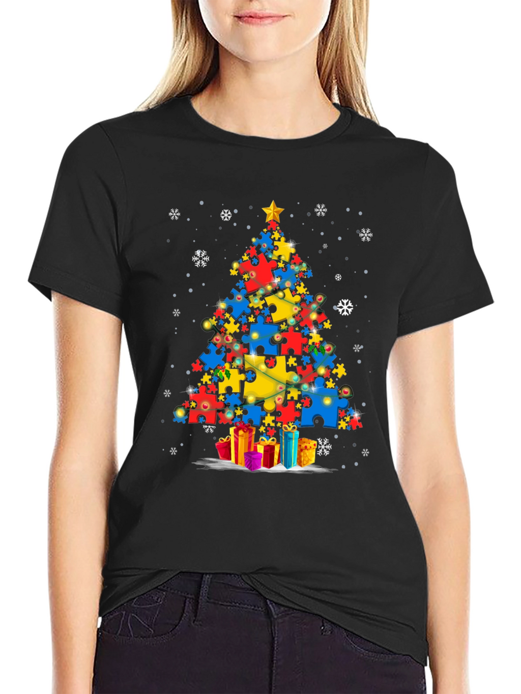 Autism Awareness Christmas Tree T-Shirt