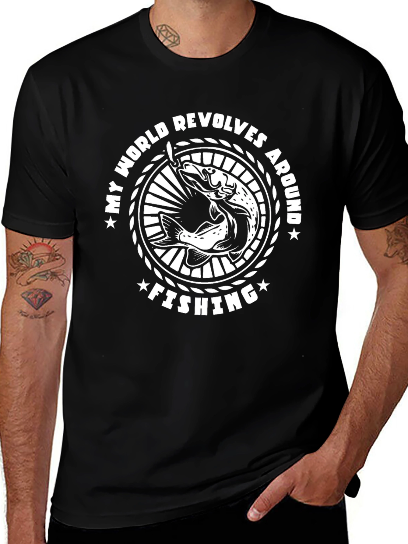 Fishing Lover T-Shirt - My World Revolves Around Fishing