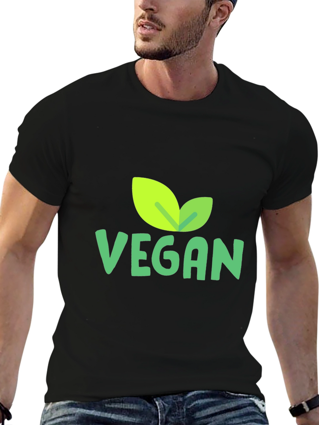 Vegan Leaf Graphic T-Shirt