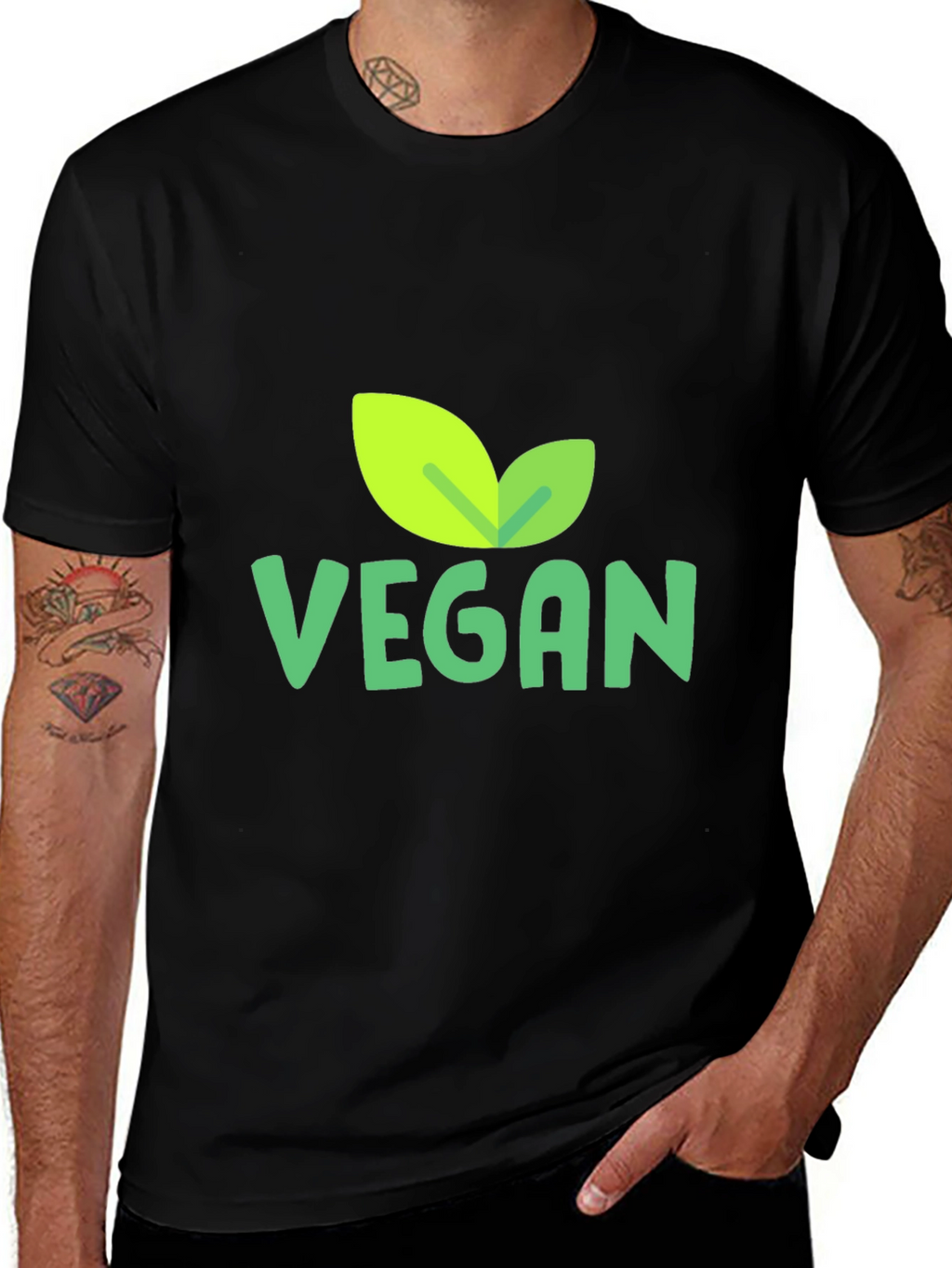 Vegan Leaf Graphic T-Shirt