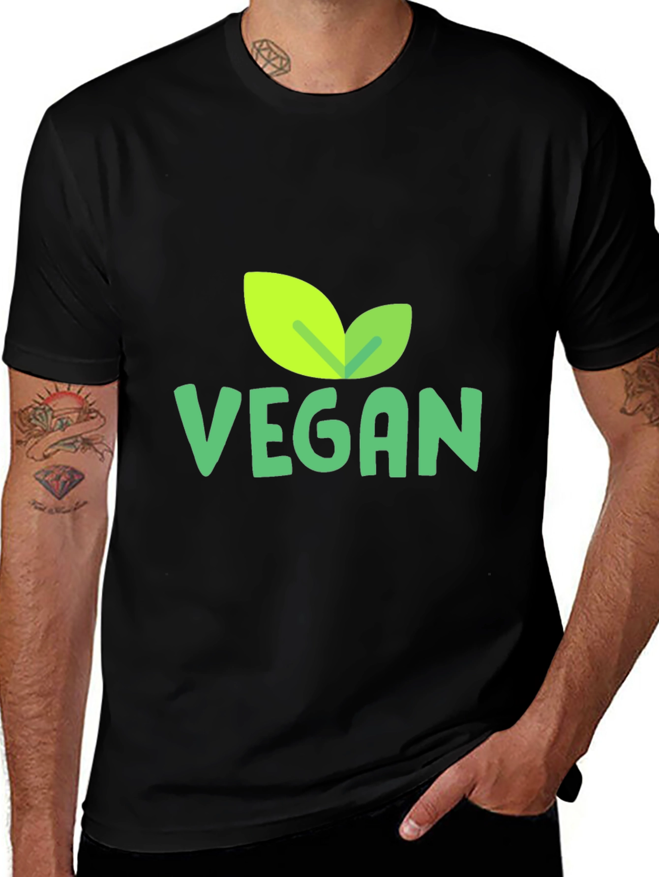Vegan Leaf Graphic T-Shirt