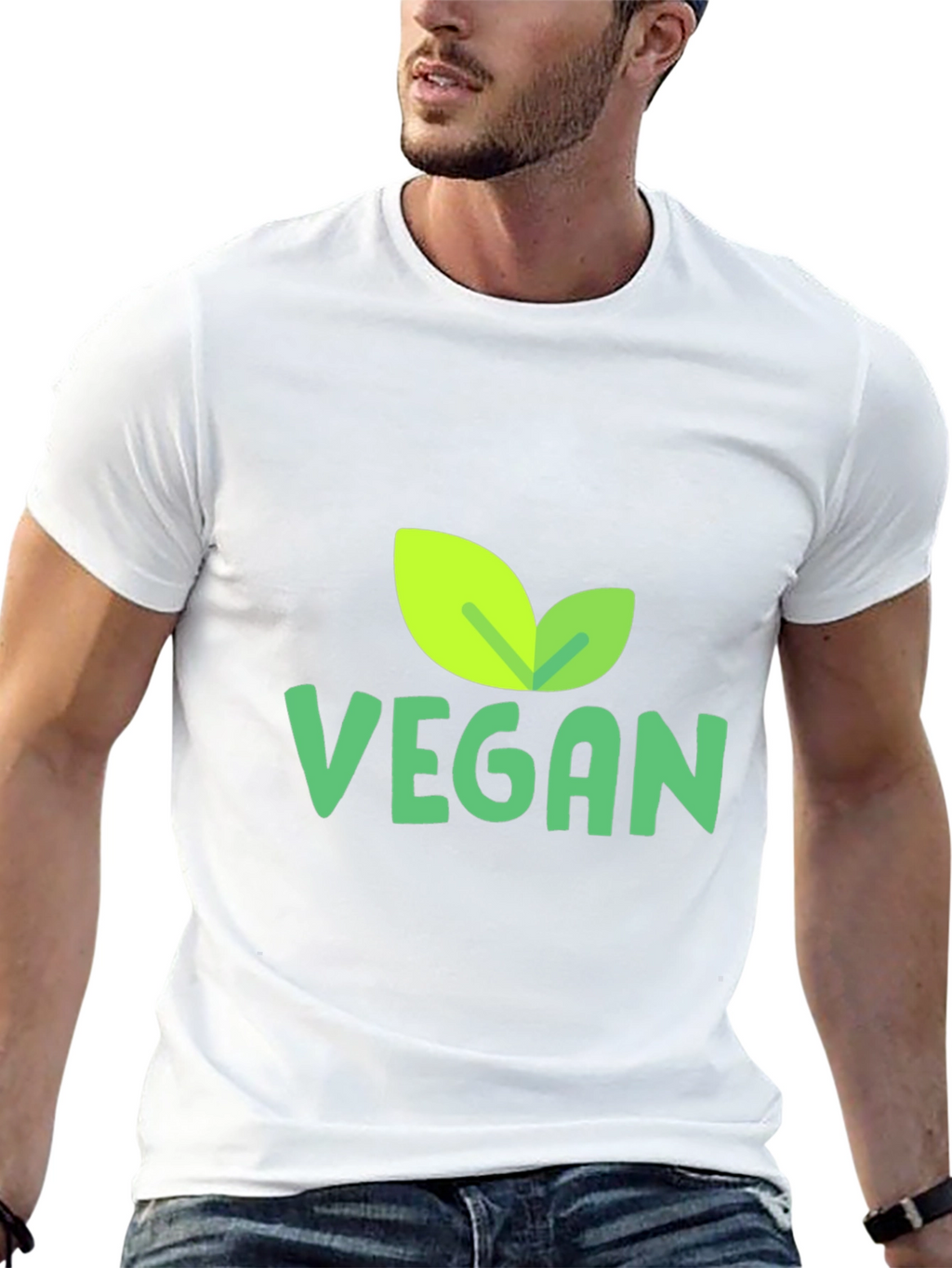 Vegan Leaf Graphic T-Shirt