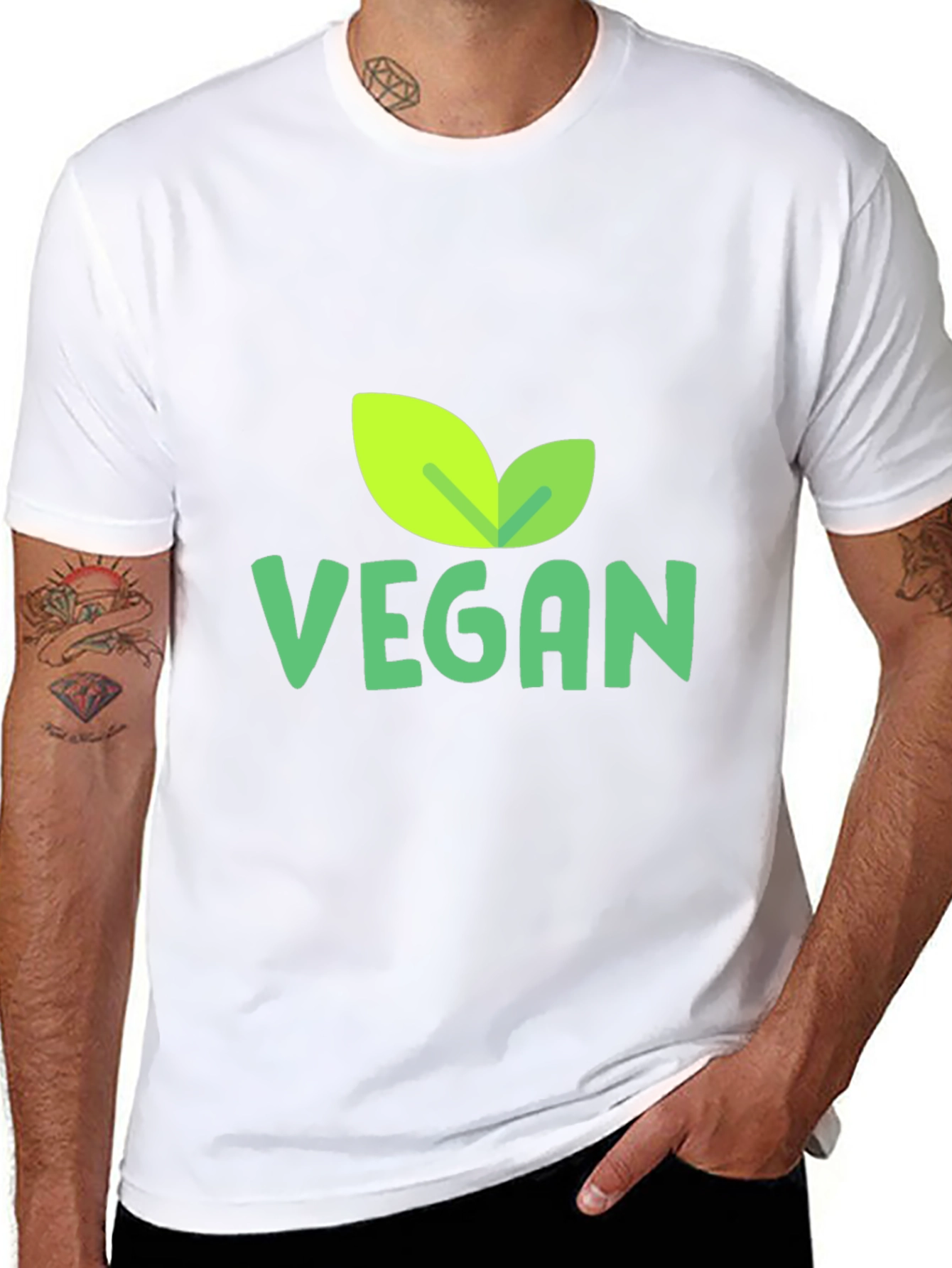 Vegan Leaf Graphic T-Shirt