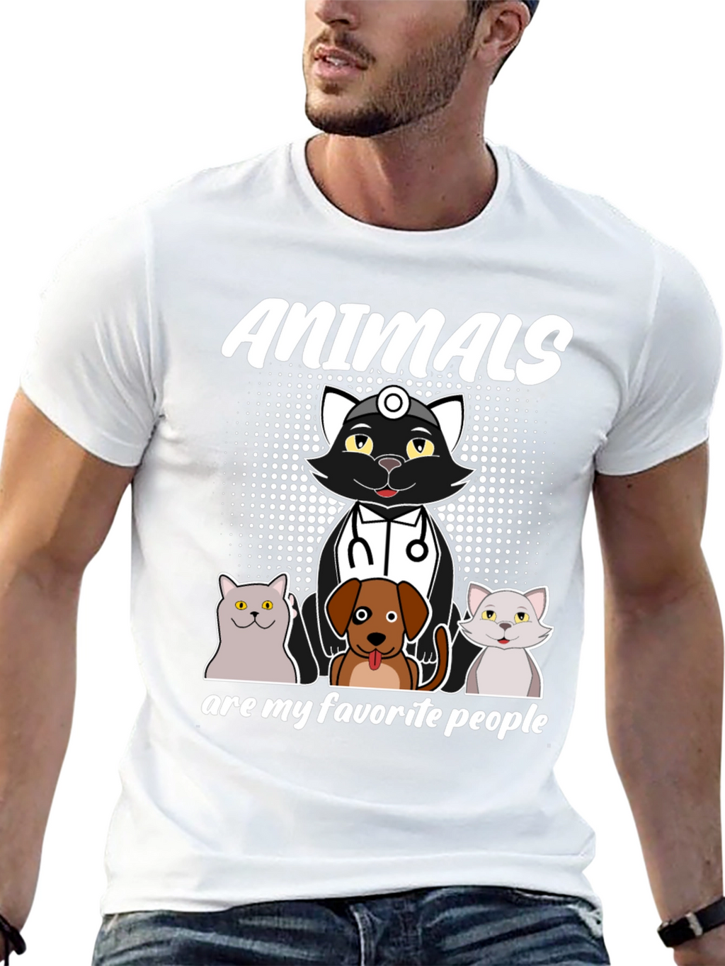 Animals Are My Favorite People Black T-Shirt