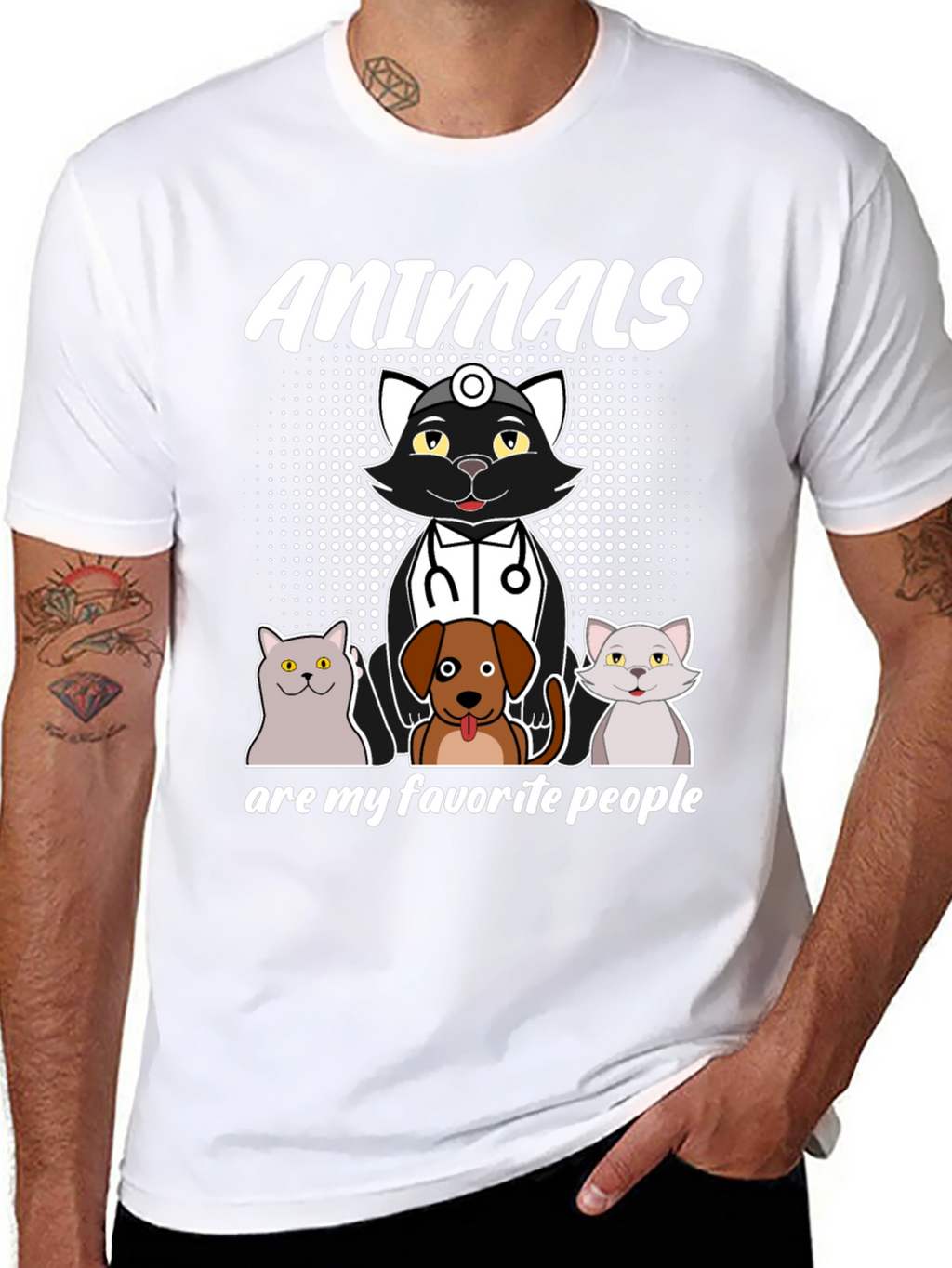 Animals Are My Favorite People Black T-Shirt