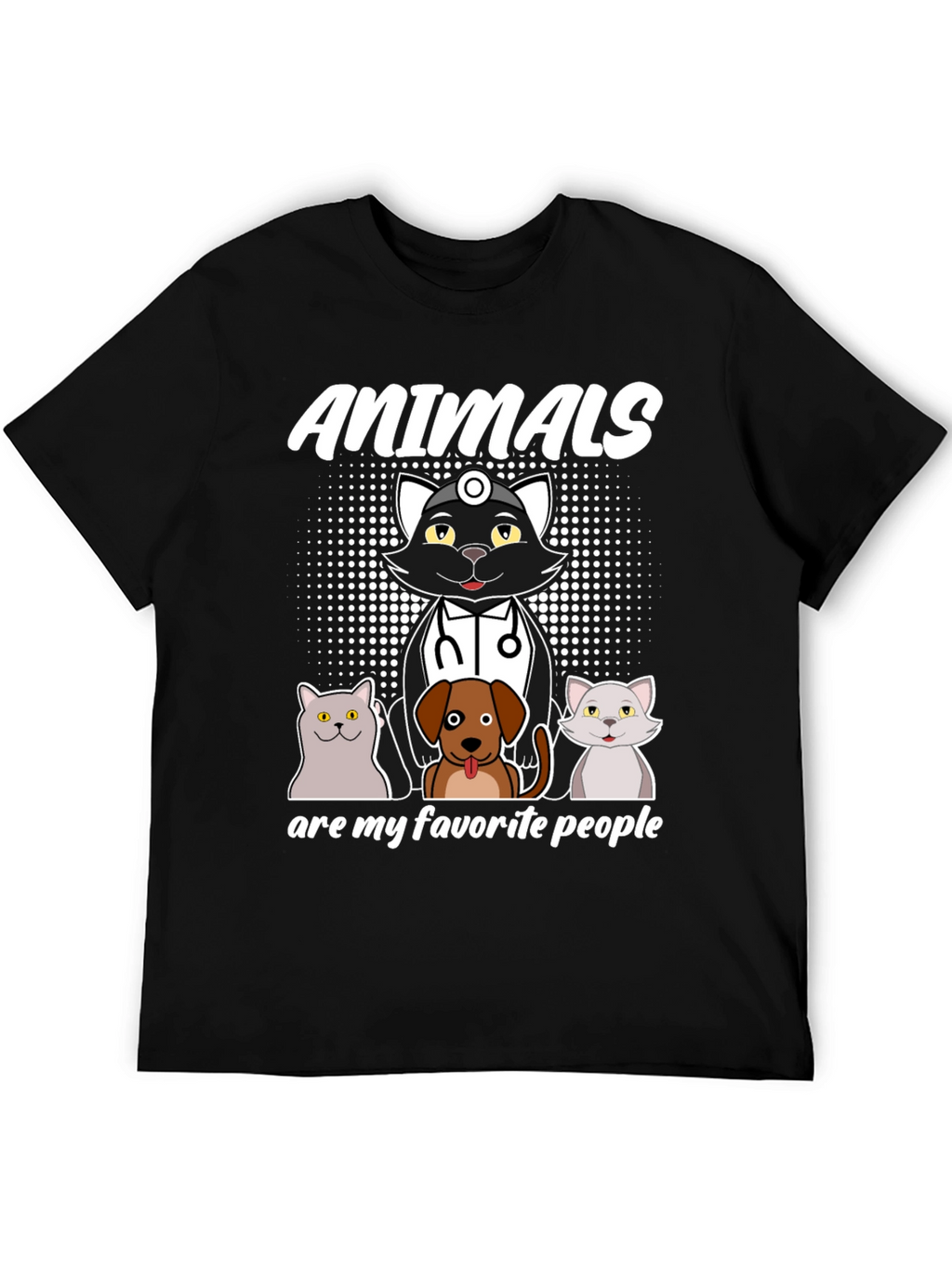 Animals Are My Favorite People Black T-Shirt