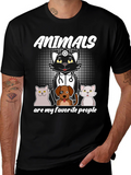 Animals Are My Favorite People Black T-Shirt