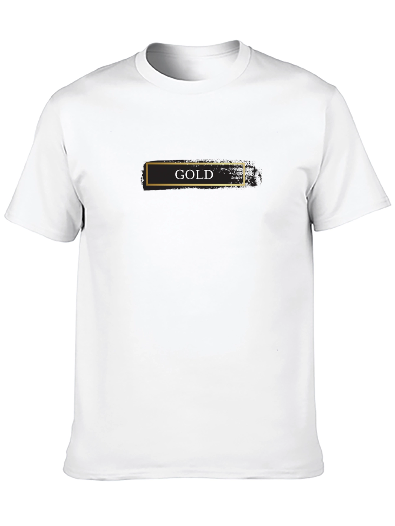 Gold Bar Graphic Black Tee - Stylish Mens T-Shirt