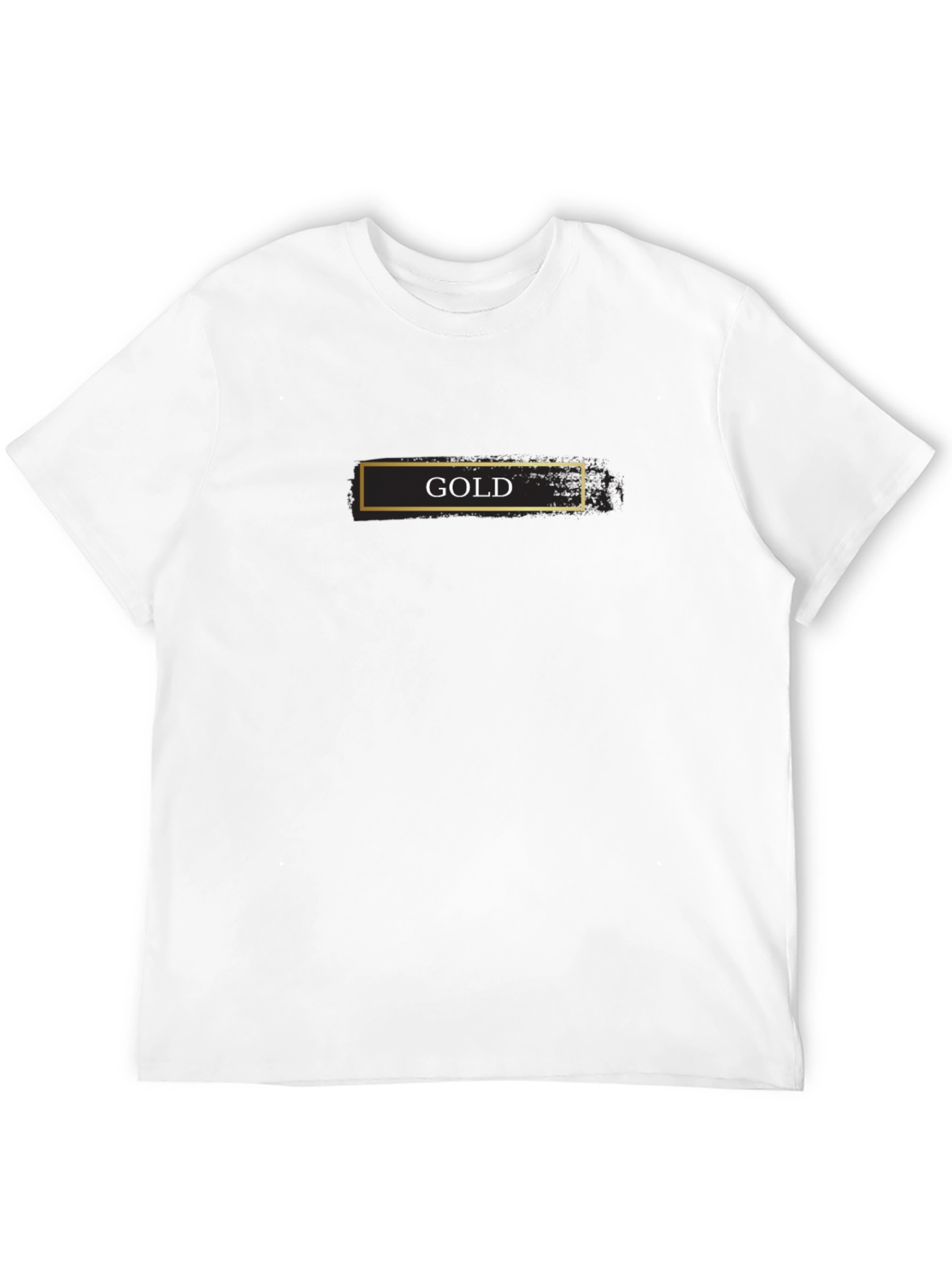 Gold Bar Graphic Black Tee - Stylish Mens T-Shirt