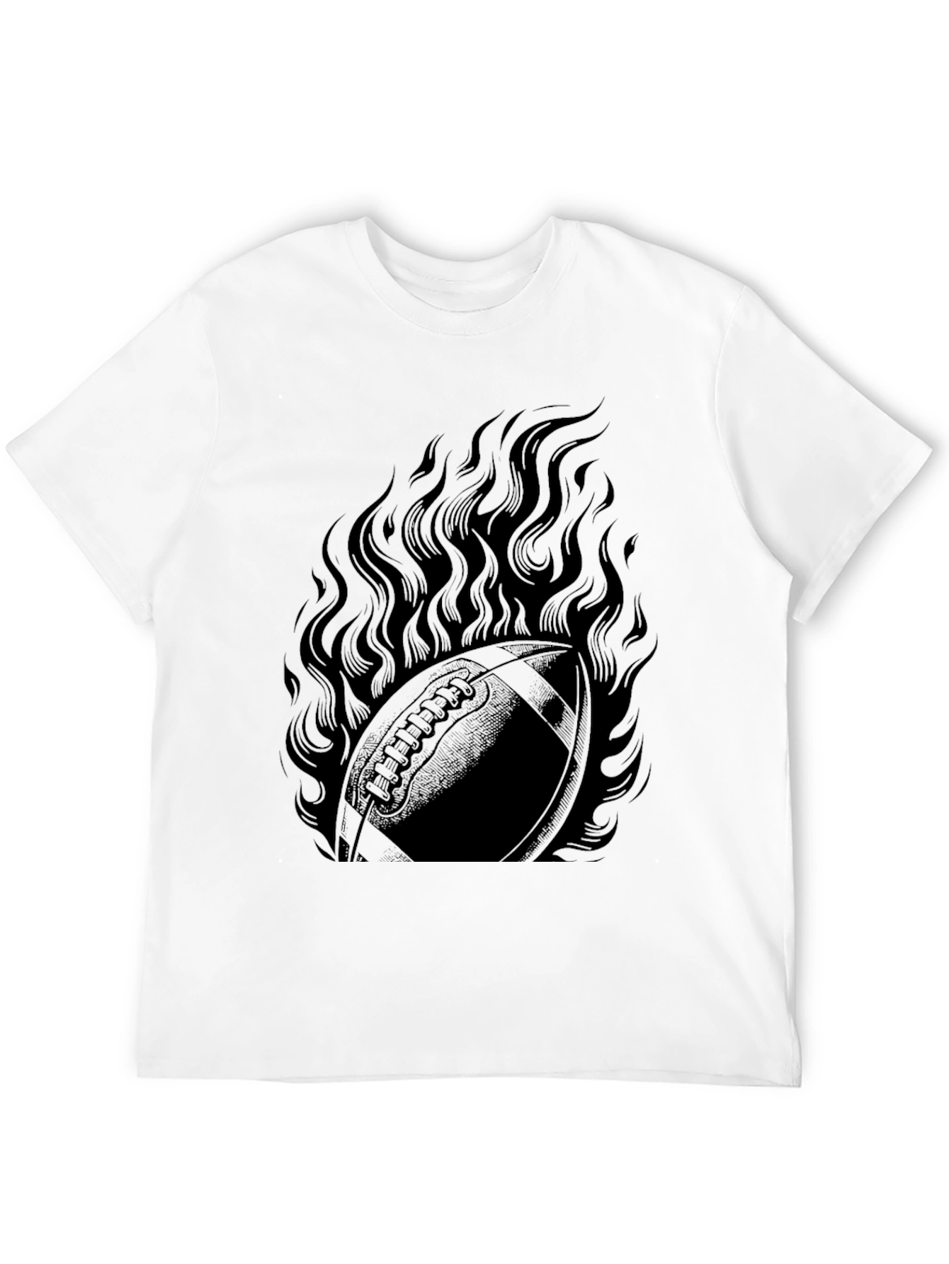 Flaming Football Graphic Tee