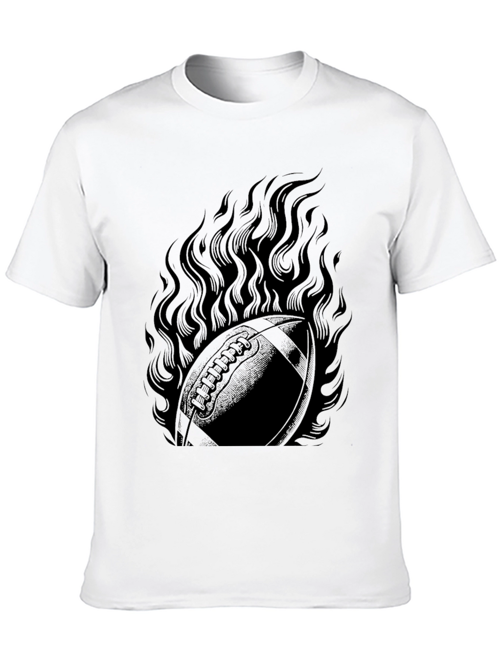 Flaming Football Graphic Tee