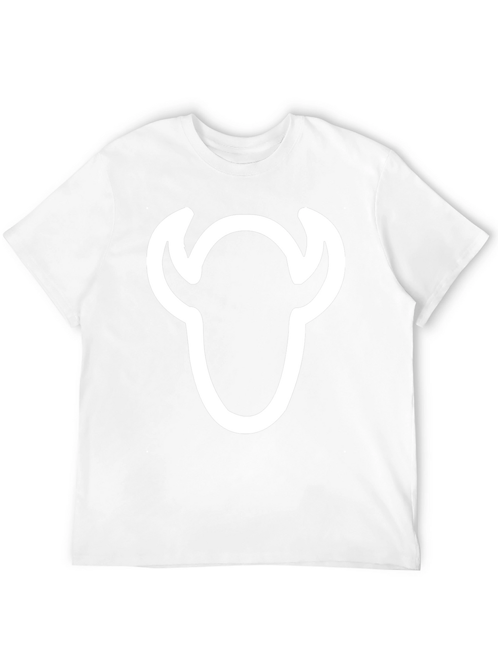 Black T-Shirt with White Bull Skull Graphic