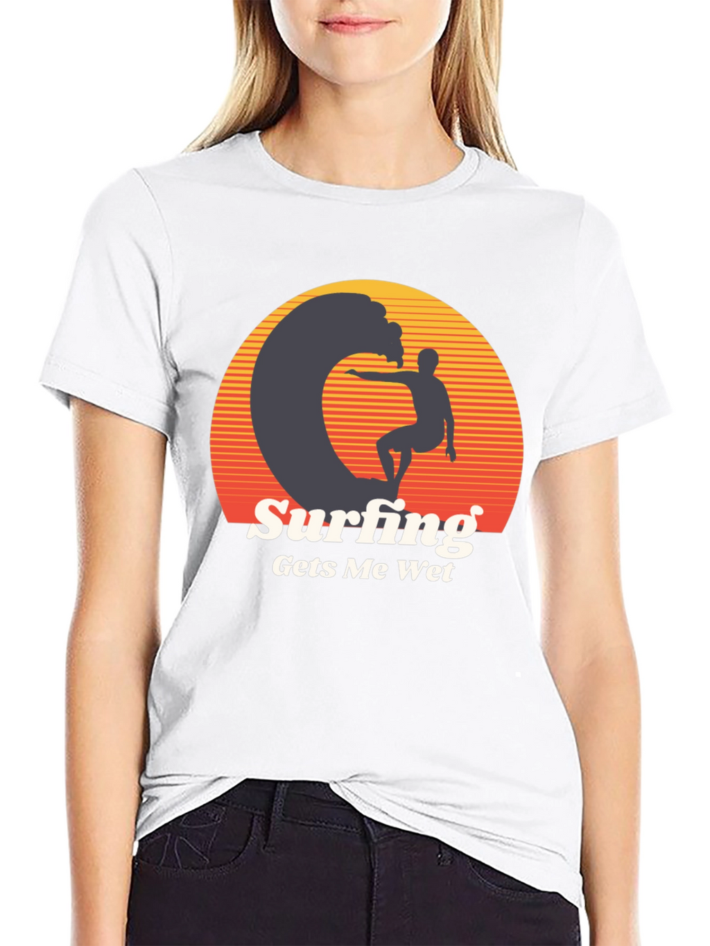 Surfing Gets Me Wet Graphic Tee