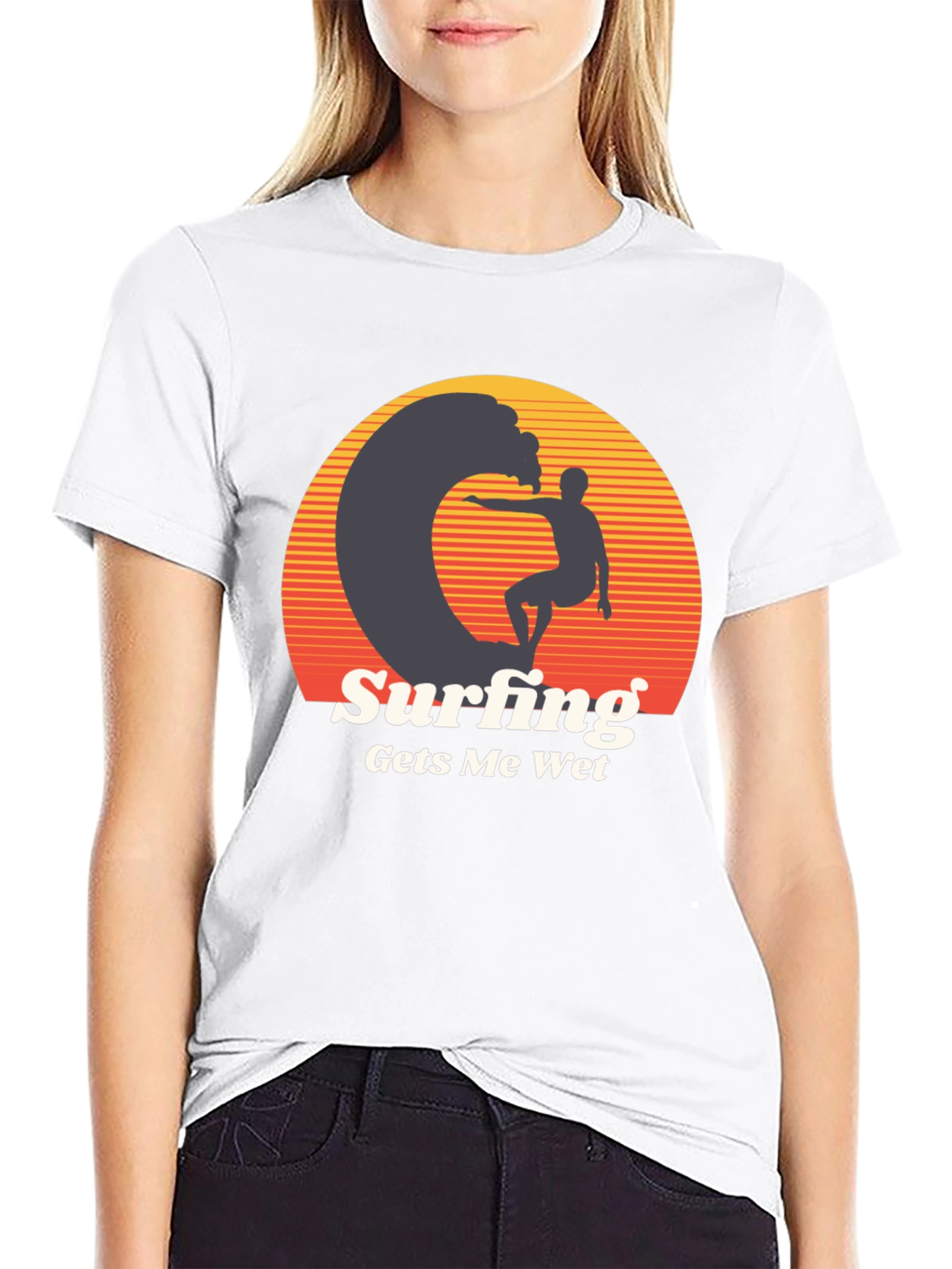Surfing Gets Me Wet Graphic Tee
