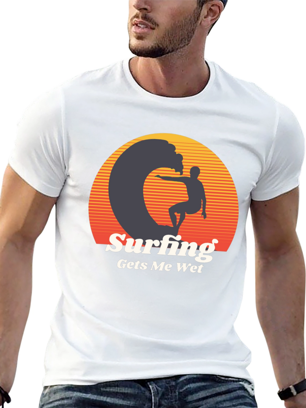 Surfing Gets Me Wet Graphic Tee