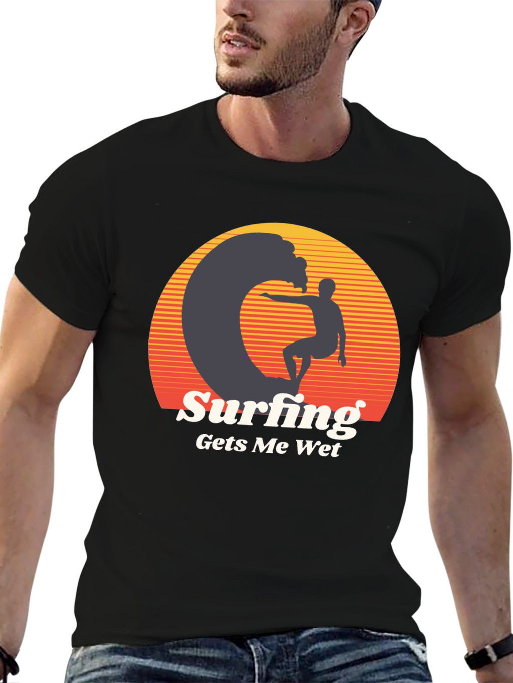 Surfing Gets Me Wet Graphic Tee