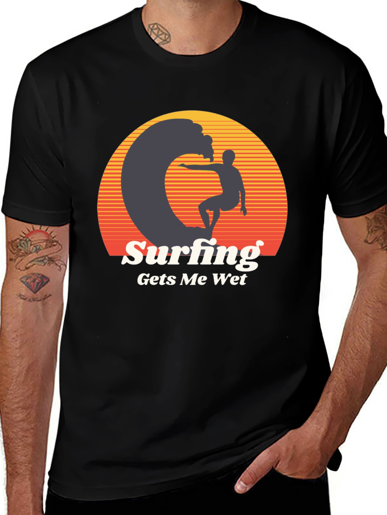Surfing Gets Me Wet Graphic Tee