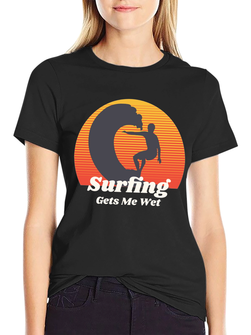 Surfing Gets Me Wet Graphic Tee