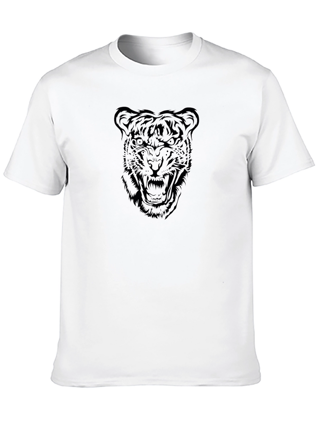 Mens Black Tiger Graphic T-Shirt