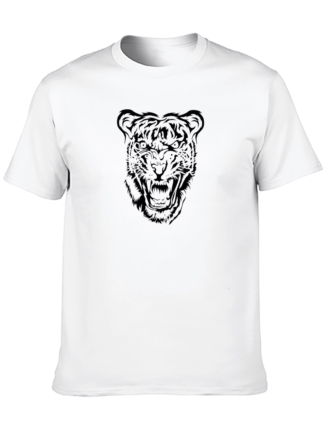 Mens Black Tiger Graphic T-Shirt