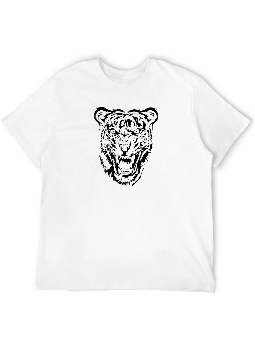 Mens Black Tiger Graphic T-Shirt