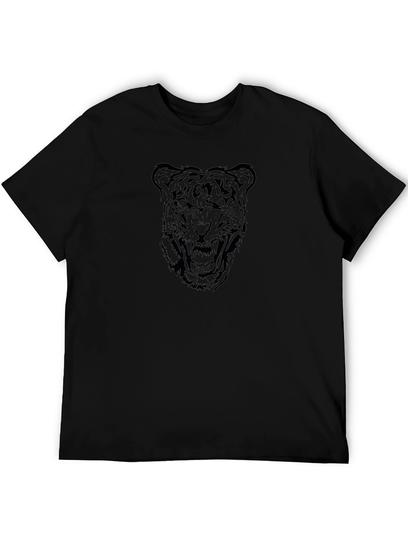 Mens Black Tiger Graphic T-Shirt