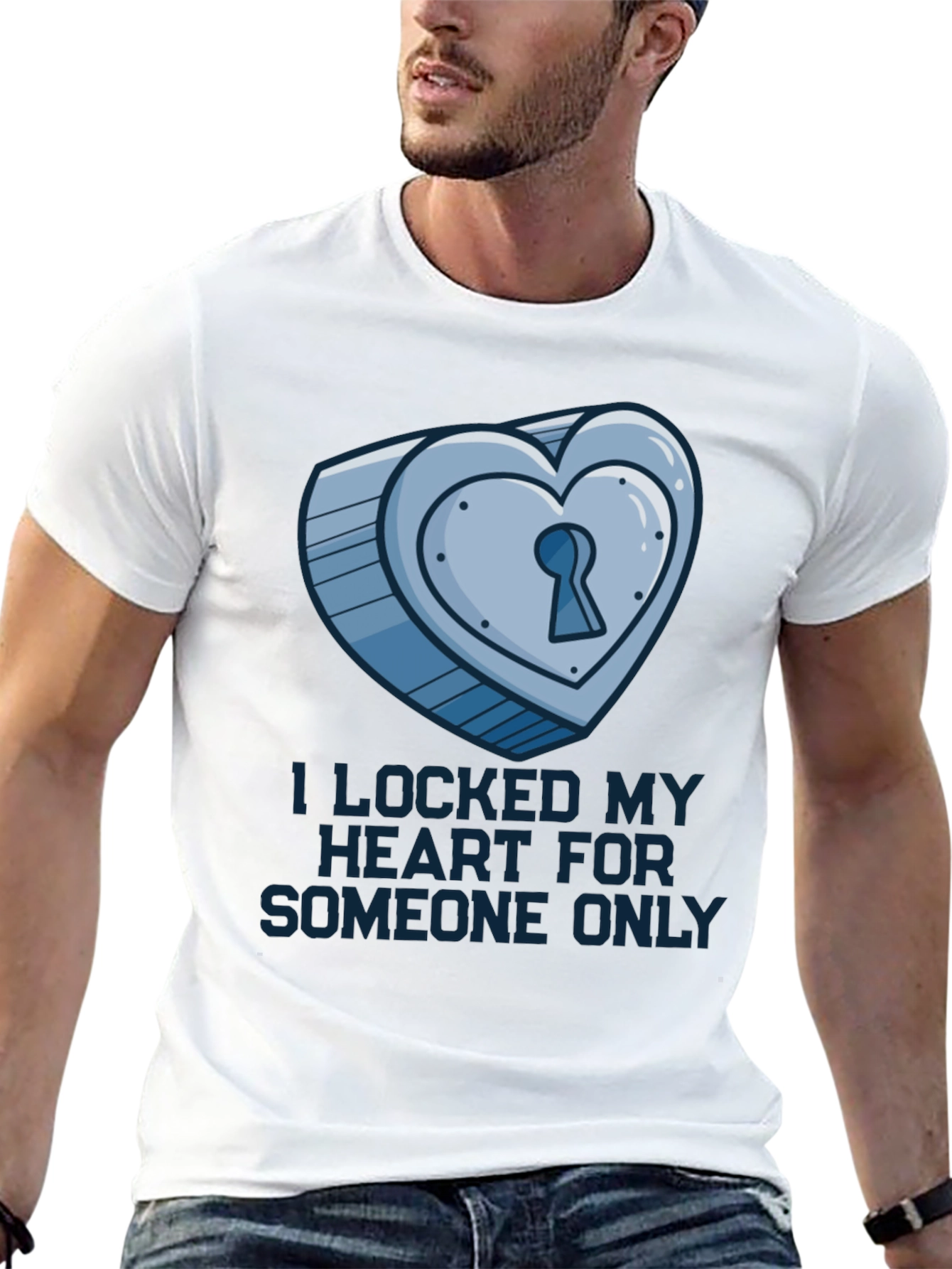 Heart Lock T-Shirt: Locked for Someone Only