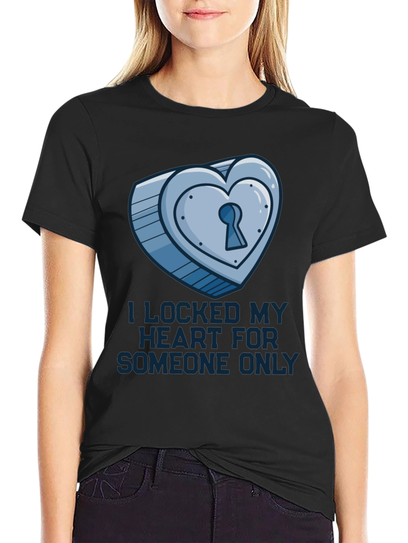 Heart Lock T-Shirt: Locked for Someone Only