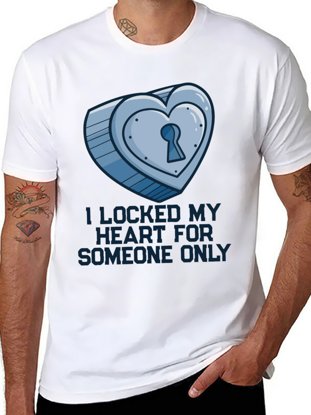 Heart Lock T-Shirt: Locked for Someone Only