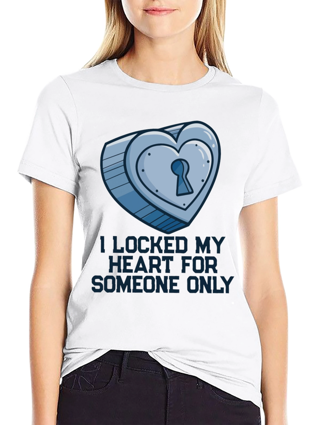 Heart Lock T-Shirt: Locked for Someone Only