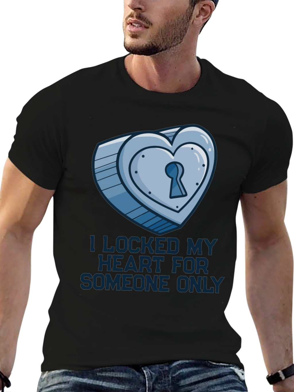Heart Lock T-Shirt: Locked for Someone Only