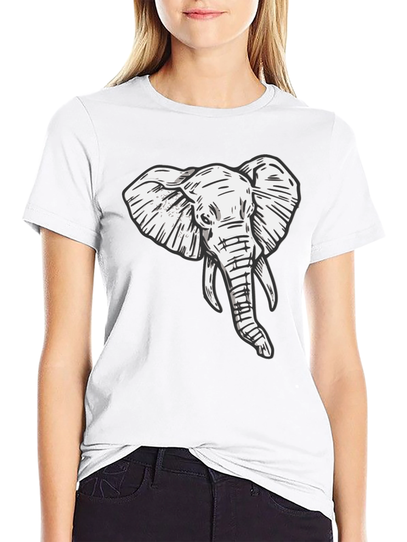 Elephant Graphic Tee - Stylish Black T-Shirt
