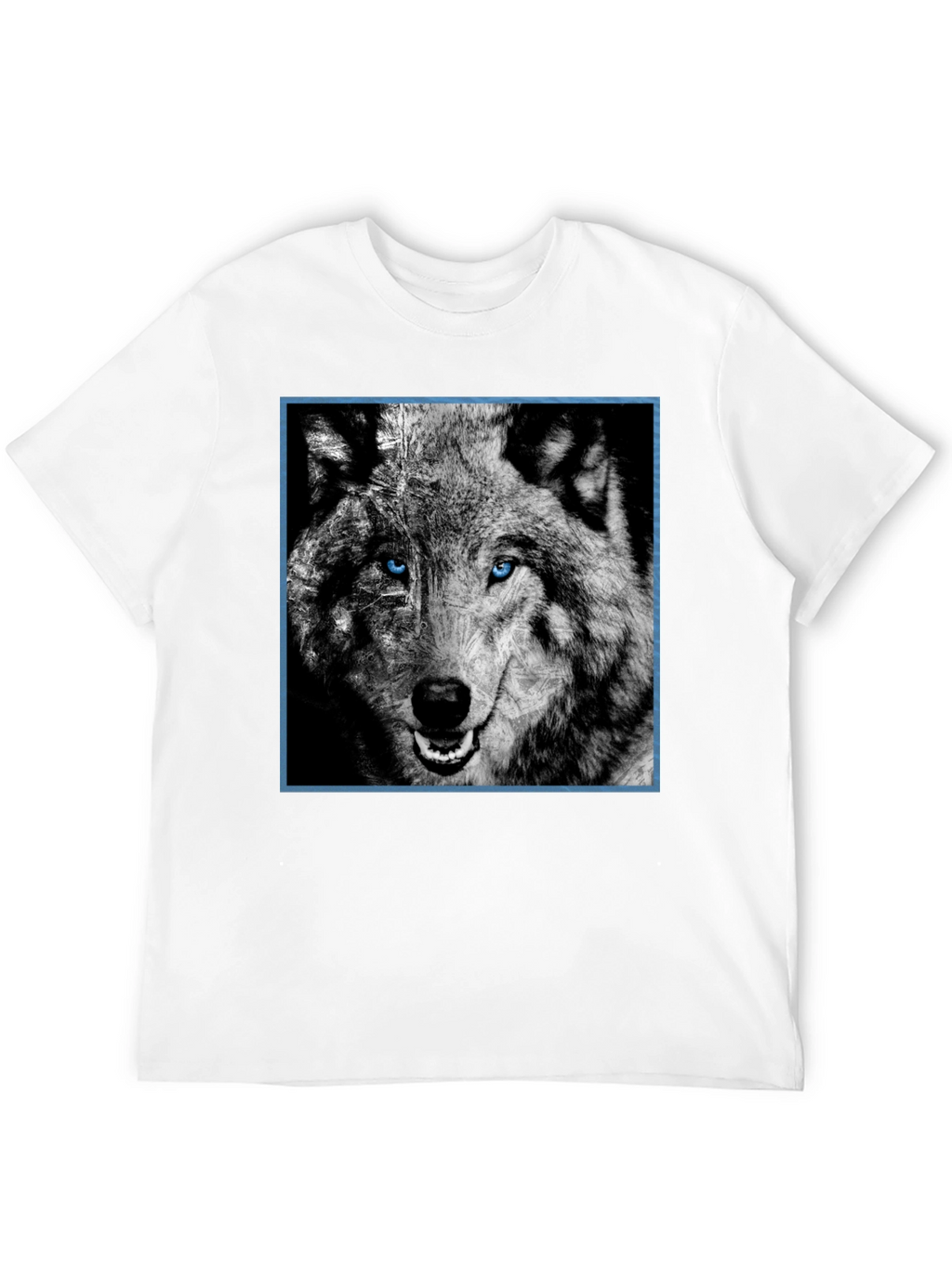 Wolf Graphic Tee - Blue Eyed Wolf Design