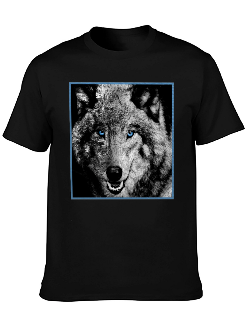 Wolf Graphic Tee - Blue Eyed Wolf Design