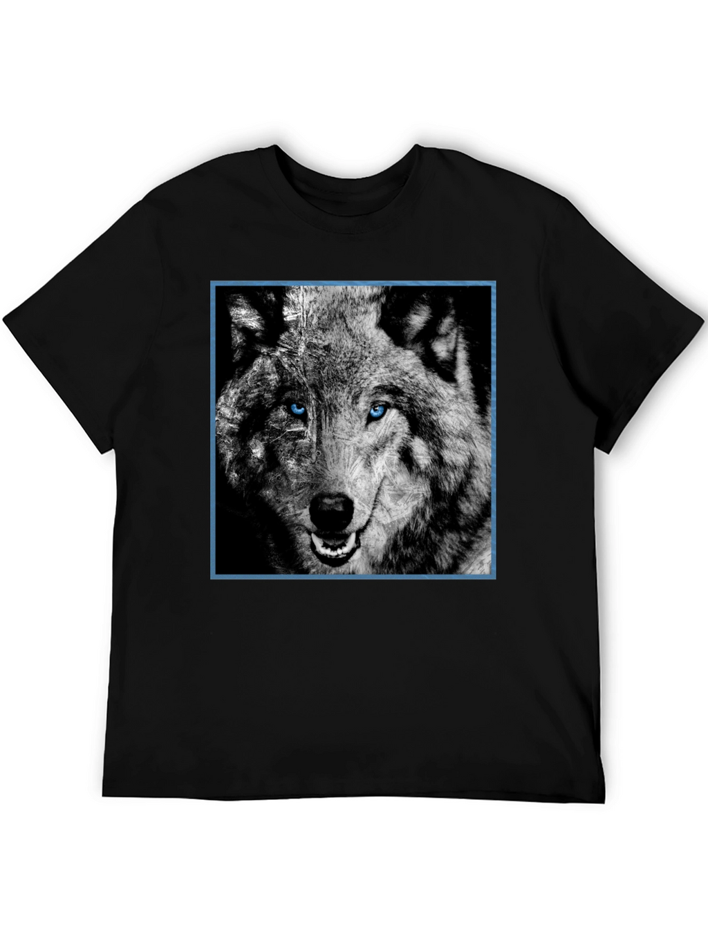 Wolf Graphic Tee - Blue Eyed Wolf Design