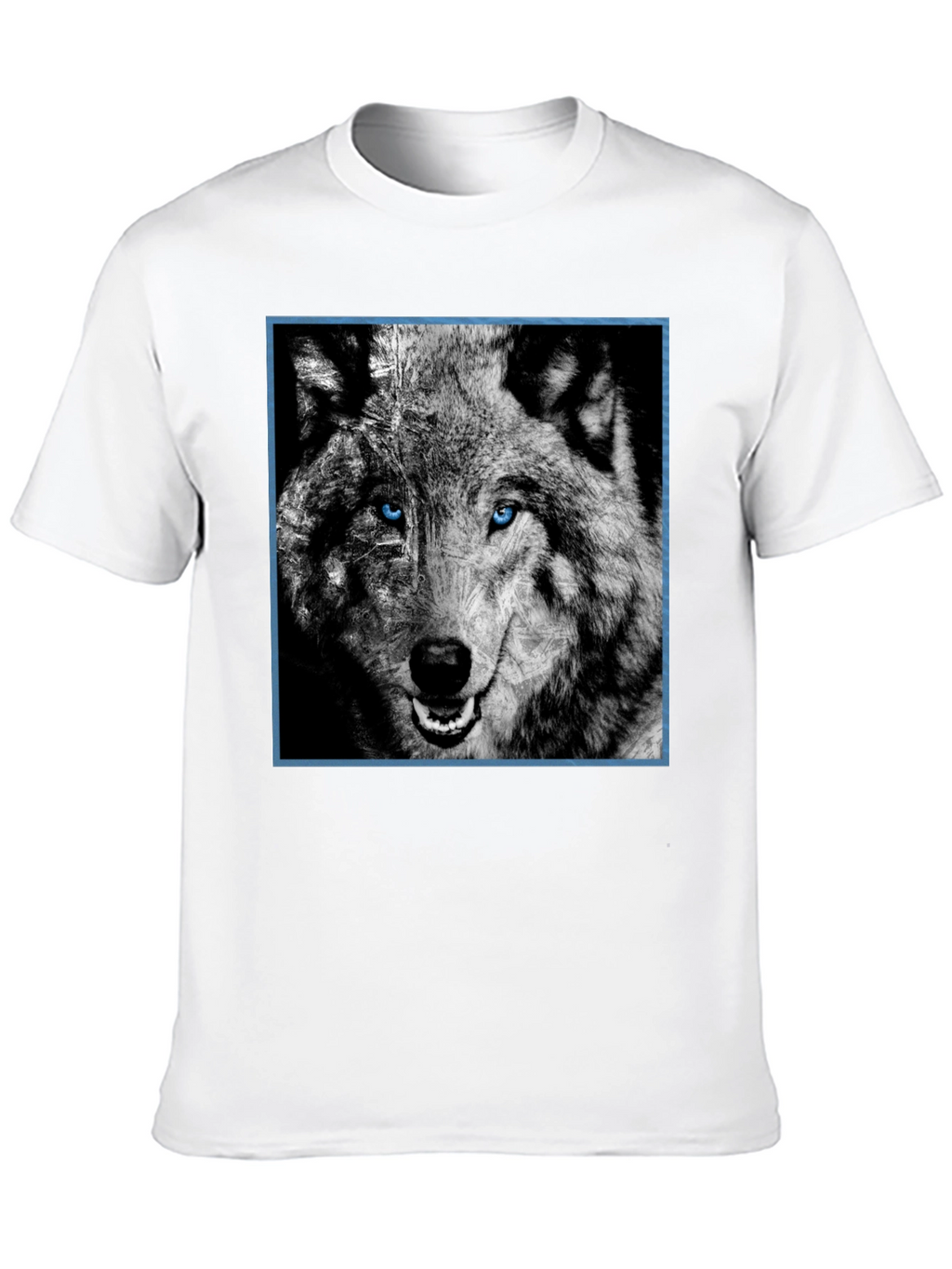 Wolf Graphic Tee - Blue Eyed Wolf Design